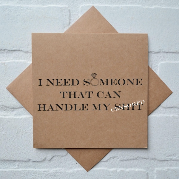 Someone to handle my sh#t PERSONAL ATTENDANT proposal card | will you be my bridesmaid card | matron maid of honor | wedding bridal party