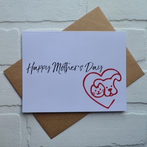 Cartões felizes do dia das mães | cartão do dia das mães | amante de gatos amante de cães | feliz dia das mães | mãe do bebê de peles | amante de animais de estimação gatinho cachorrinho