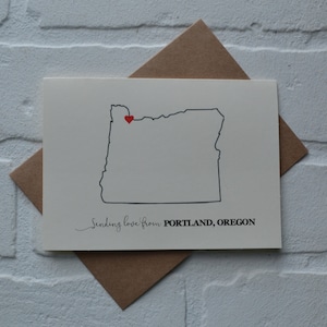 Cartes LOVE de l'OREGON | carte d'amitié | État de l'Oregon | amour | juste parce que | chérie | État d'origine | déménagement | cadeaux pour la nouvelle maison