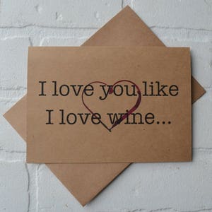 Je t'aime comme j'aime le vin carte de voeux drôle de demoiselle d'honneur | seras-tu ma demoiselle d'honneur cartes | vin d'alcool | fête de mariage