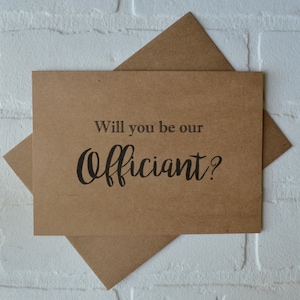 ¿Serás nuestra tarjeta de sacerdote OFICIANTE / diácono / tarjetas de casarte con nosotros / ordenado en línea / ministro / regalos del oficiante del día de la boda / casado?
