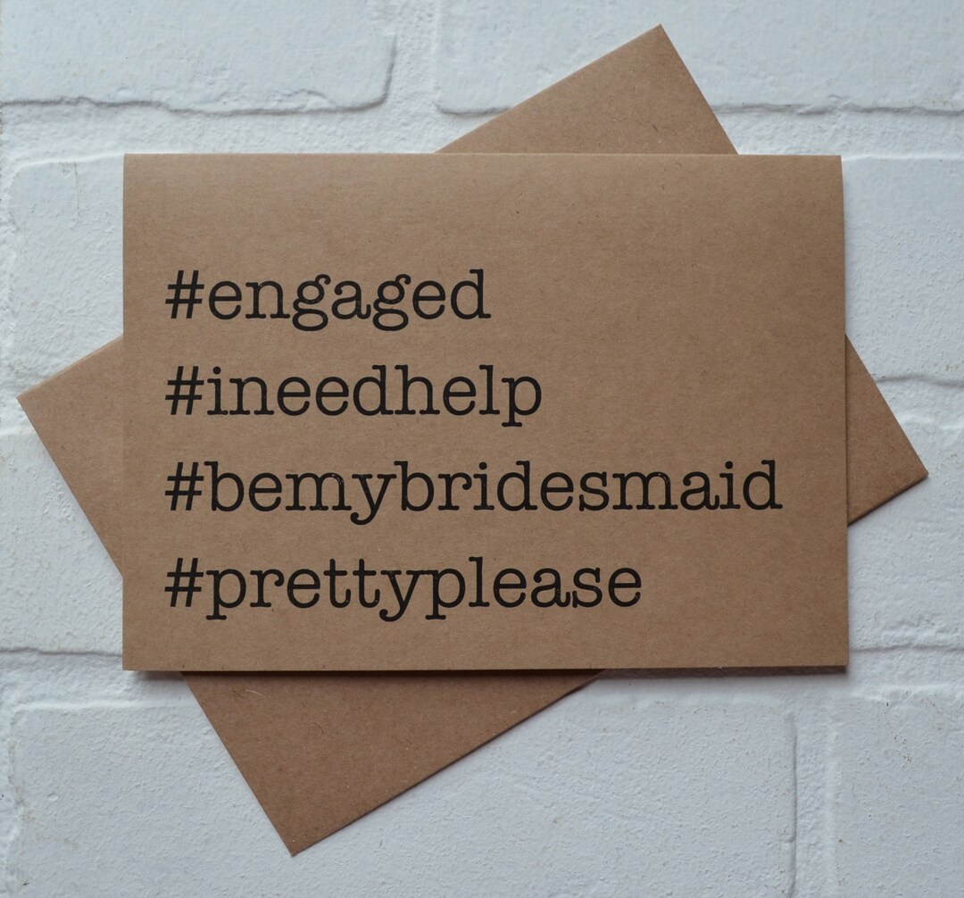 HASHTAG BRIDESMAID Proposal Cards Will You Be My Maid Matron Etsy UK