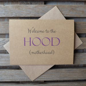 Willkommen in der HOOD Mutterschaft | lustige Schwangerschaftskarten | neue Babykarte | werdende Eltern | Herzlichen Glückwunsch Mama | Babypartygeschenke | Mutter