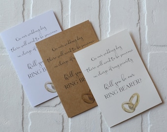 on our wedding day RING security card | will you be our RING BEARER proposal cards | wedding party | bridal | junior groomsman | flower girl
