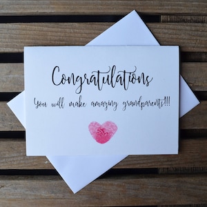 CONGRATULATIONS You Will Make AMAZING GRANDPARENTS Pregnancy Card New ...