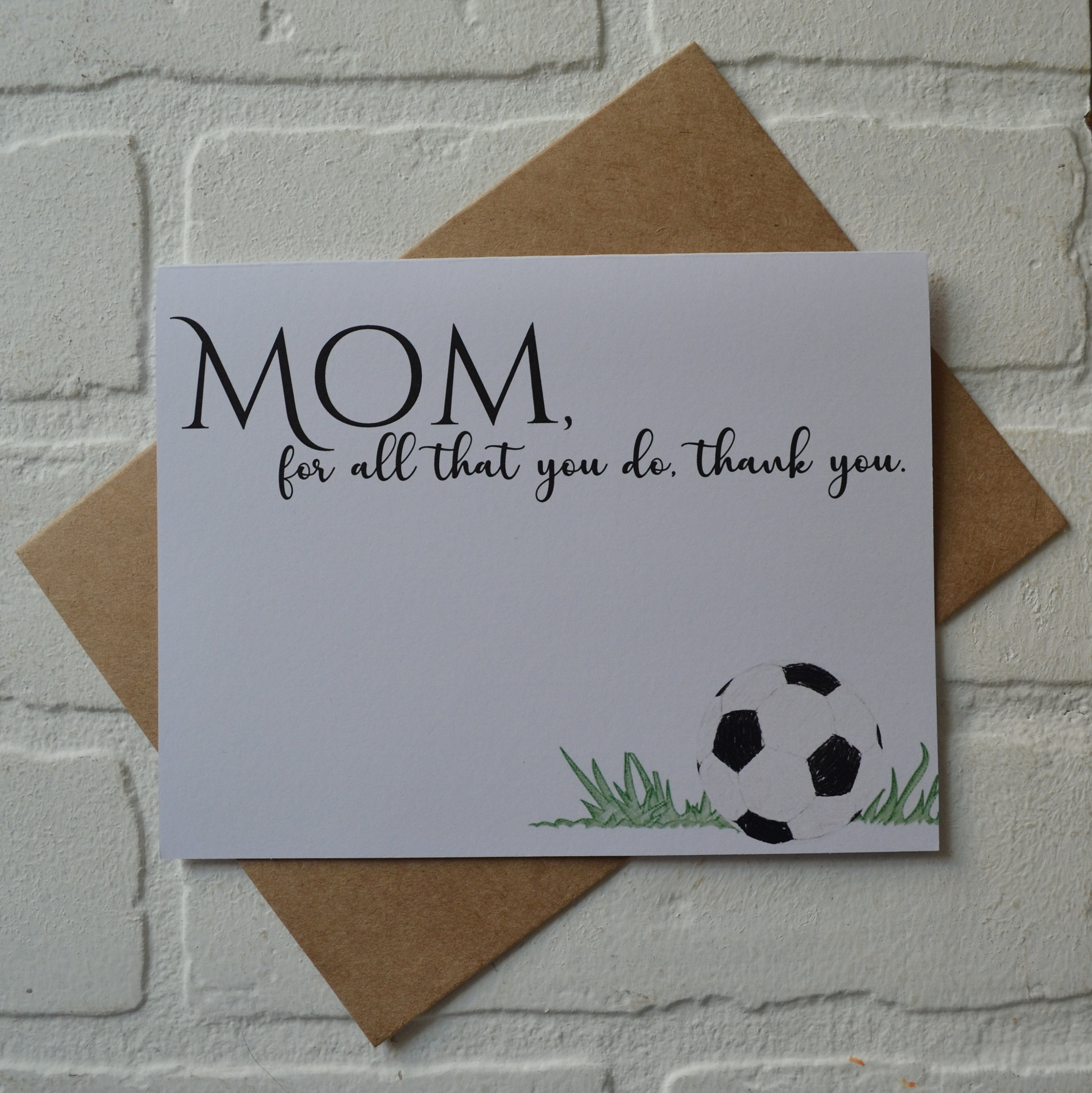 For All That You Do THANK YOU SOCCER Mom Dad Greeting Cards - Etsy Ireland