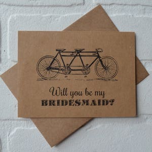 Cartes de proposition de demoiselle d'honneur VINTAGE BIKE | seras-tu ma femme de chambre, homme d'honneur | tandem | noce de noce | homme d'honneur