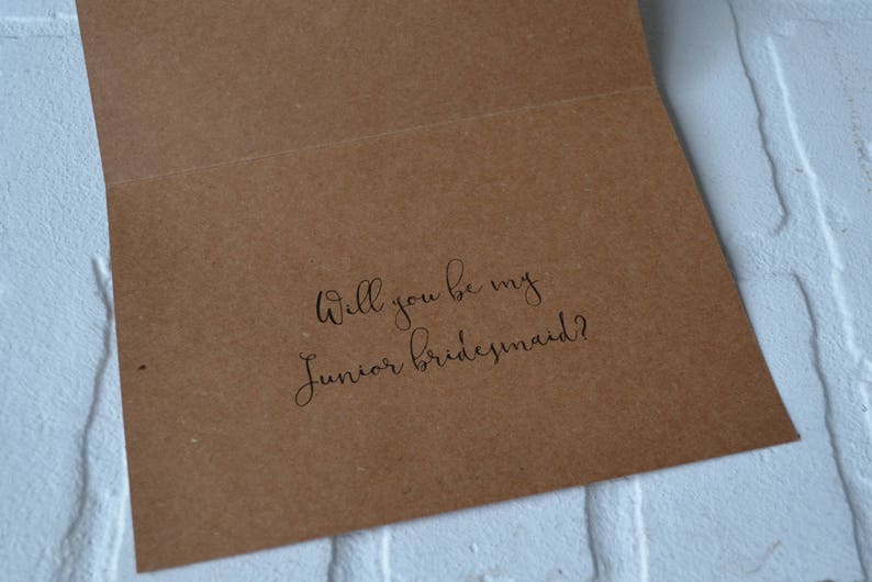 We cant MAKE IT OFFICIAL without you will you be my junior bridesmaid card bridal bridesmaid proposal card kraft wedding make it official