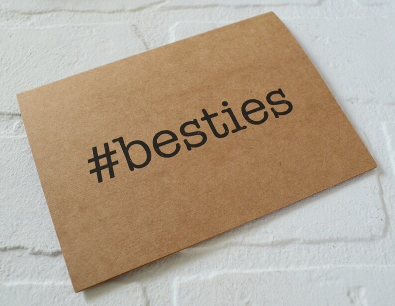 BESTIES besties card hashtag card funny card friend Etsy