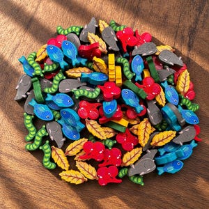 Wingspan Wooden Food, Nectar, First Player Tokens, Game Accessory Upgrade