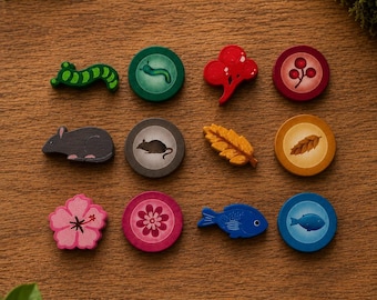 Wingspan Wooden Food, Nectar, First Player Tokens, Game Accessory Upgrade