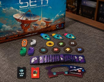 SETI Acrylic Game Token Upgrade, Double Layer UV Printed Tech Alien Credit Energy Marker Set