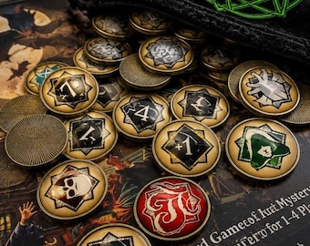 Arkham Horror LCG Chaos Tokens, Blessing Curse Tide Token Set, Board Game Upgrade Accessory