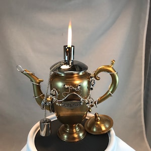 Lámpara de aceite de tetera de latón reutilizada OL-06