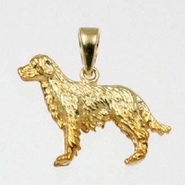 3D GOLDEN RETRIEVER Dog Charm in 14k Yellow Gold  25-12