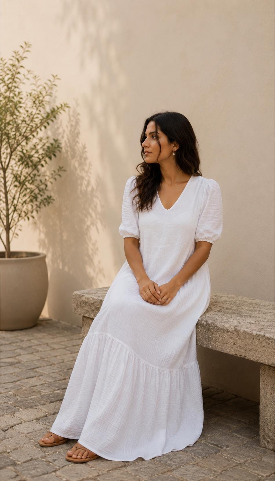 white gauze maxi dress Sleeveless Tiered Gauze Nap A-Line Maxi Sun Dress - SMALL / Black