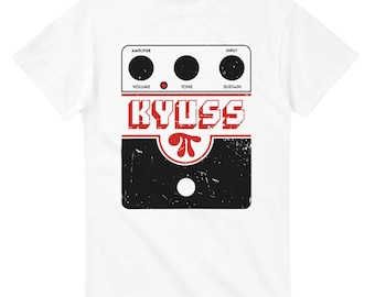 Camiseta vintage estilo homenaje con efecto desgastado inspirada en el pedal de distorsión Kyuss Big Muff