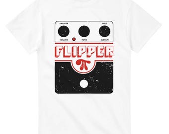 Camiseta vintage estilo tributo con efecto desgastado inspirada en el pedal de distorsión Flipper Big Muff