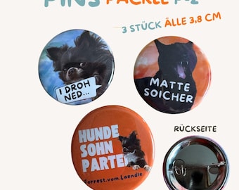 Pins Päckle P2- 3 Pins mit Nadel 38mm, Forrest vom Ländle