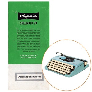 Olympia Splendid 99 Typewriter Instruction Manual Antique Vtg User Directions
