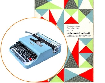 Olivetti Lettera 22 Typewriter Instruction Manual Antique Underwood Vtg Repro