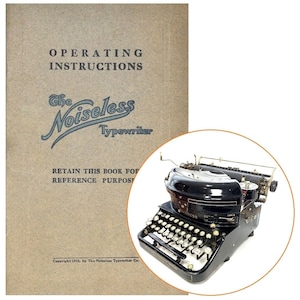 Noiseless Standard Typewriter Instruction Manual Antique User No.1 2 3 4 5