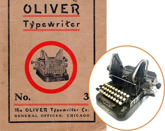 Oliver No.3 Typewriter Instruction Manual Antique Vtg Schreibmaschine Repro