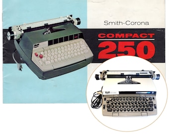 Smith Corona 250 Typewriter Instruction Manual Repro Vtg Electric Compact