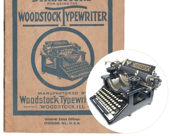 Woodstock No.5 Typewriter Instruction Repro Antique Vtg User Directions
