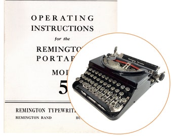 Remington Portable Model 5 5T Typewriter Instruction Manual Antique Vtg User