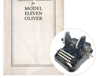 Oliver No.11 Typewriter Instruction Manual Antique Vtg The Printype Repro