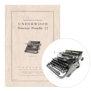 Underwood Noiseless 77 Typewriter Instruction Manual Antique Vtg User Repro Glossy