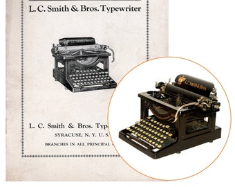 Manual de instrucciones de la máquina de escribir LC Smith Corona No.8 Antique User Bros 10 12 14 a