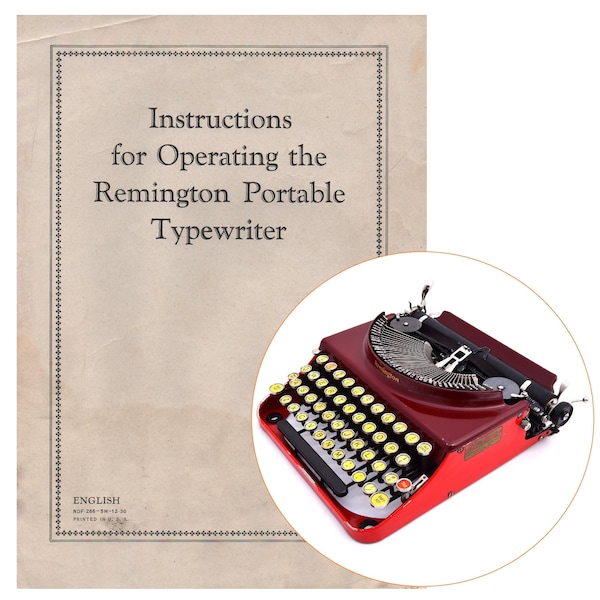 Remington No.3 Portable Typewriter Instruction Manual Antique Reproduction Vtg