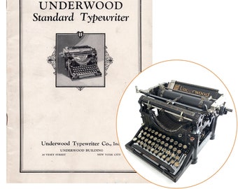 Underwood No.5 Typewriter Instructiehandleiding Antique VTG Repro User Standard