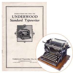 Underwood No.4 Typewriter Instruction Manual Antique Vtg Repro User Standard