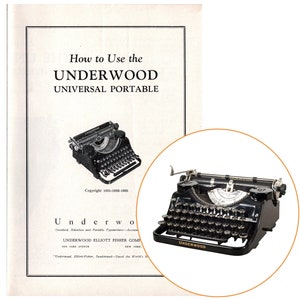 Underwood Universal Typewriter Manual de instrucciones Antique Vtg Usuario Portátil