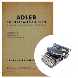 Adler No.11 Typewriter Instruction Manual Antique Polyglott Vtg