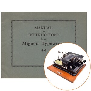 Manual de instrucciones de la máquina de escribir Mignon No.4, antigua, réplica de usuario, Vtg, Heady, Yuess, AEG, Genia