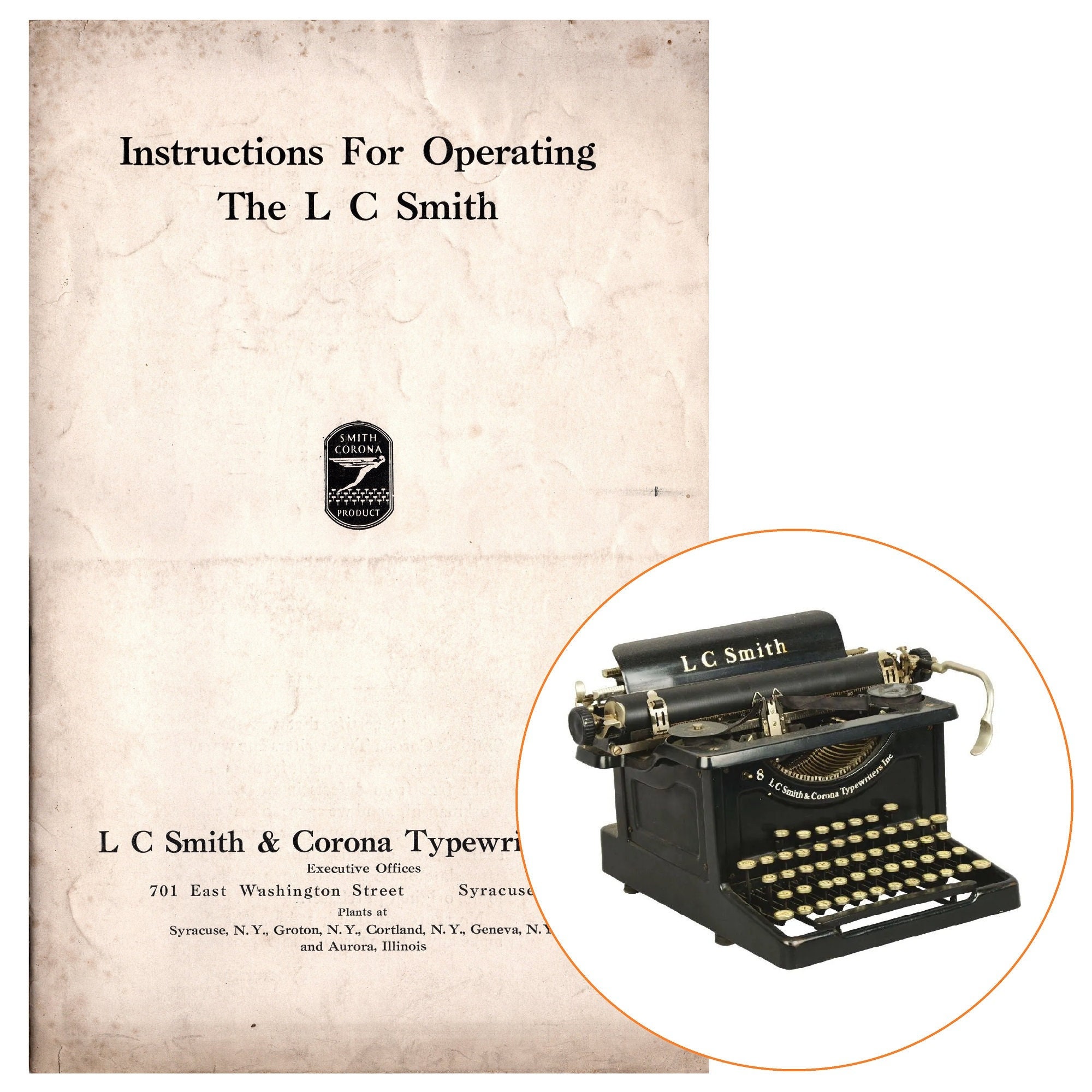 Lc Smith Antique Typewriter - Etsy