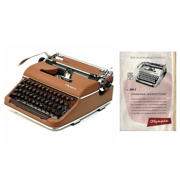 Olympia SM3 Portable Typewriter Instruction Manual Instant Download