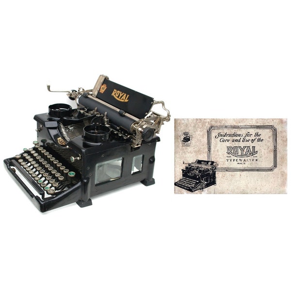 Royal No.10 Typewriter Instruction Manual Instant Download for 1st Generation w/Double Window Pane