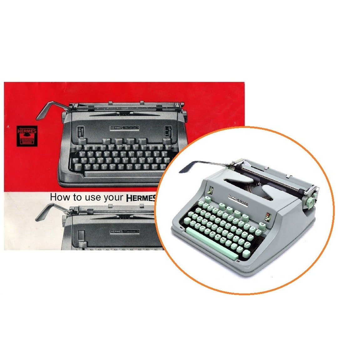 Boxy Hermes 3000 Typewriter Instruction Manual Antique Vtg Repro User