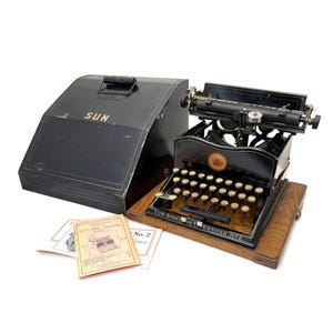 ca.1907 EXCELLENT Commercial Visible No.6 Typewriter Antique Vtg Rare