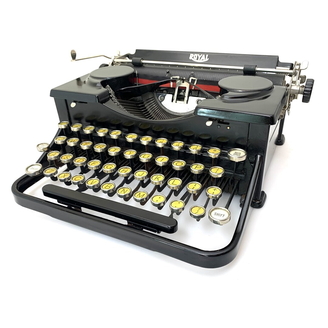 Working 1934 Royal Model O Typewriter Antique Black Portable Vtg Pica