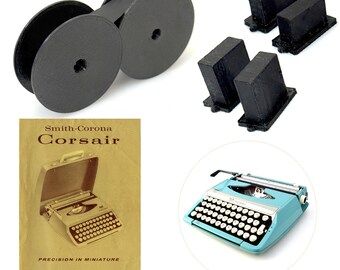Feet, Black Ribbon & Instruction Manual for Smith Corona Corsair Typewriter Rubber