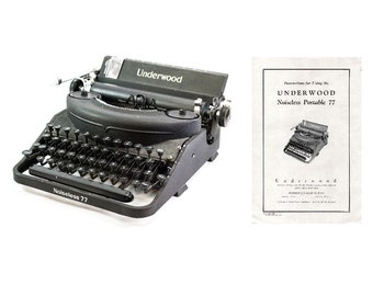 Underwood Noiseless 77 Portable Typewriter Instruction Manual Instant Download