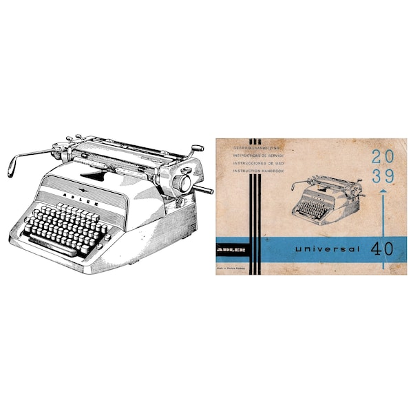 Adler Universal Nos.20 39 40 Typewriter Instruction Manual Instant Download