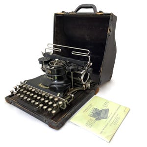 ca.1915 Aluminum Hammond Multiplex Typewriter w/Case 타이프라이터 Vtg 打字机 Schreibmaschine Antique