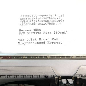 1963 Hermes 3000 Typewriter w/Case Working Seafoam Green Pica Portable Vtg image 10